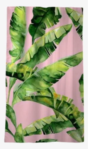 Seamless Watercolor Illustration Of Tropical Leaves,