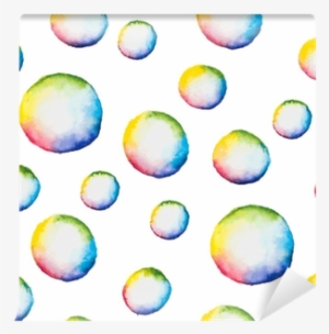 Vector Seamless Pattern With Watercolor Bubbles Wall - Watercolor Painting