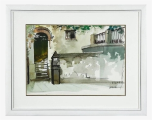 Chinese Watercolor Painting House On Sinan Road - Watercolor Painting
