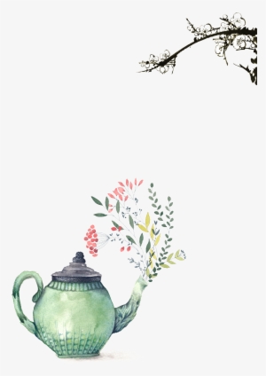 Painting Printmaking Illustration Floral - Watercolor Teapot Teapot Illustration