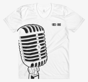 Vintage Microphone Women's T-shirt - Microphone Line Drawing Png