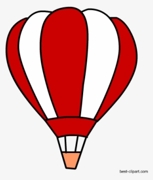 Free Red And White Hot Air Balloon Clip Art - Hot Air Balloon