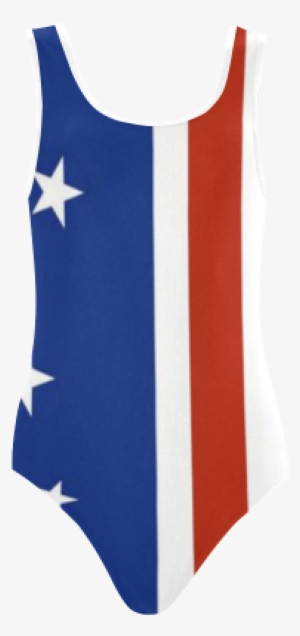 Red White And Blue Stripes And Stars 6 Vest One Piece - Active Tank