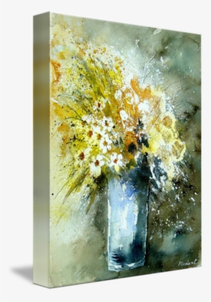 "watercolor Bunch Of Flowers" By Pol Ledent, - All My Walls Pol00106 Pol Ledent Center R