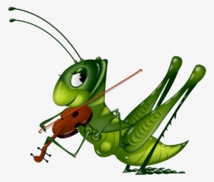 Graphic Free Cricket Bug Clipart - Grasshopper Playing Violin
