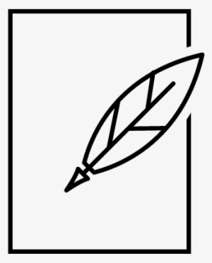 Feather Pen And Paper Outline Vector - Paper And Pen Outline