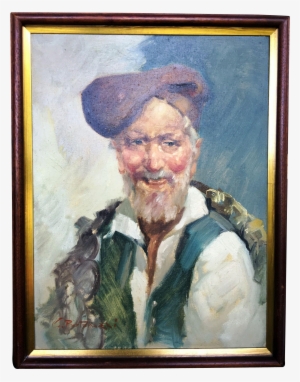 Bertanazzi Listed Italian Painter Portrait Of An Old - Picture Frame