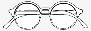 Round Glasses Coloring Page - Monochrome