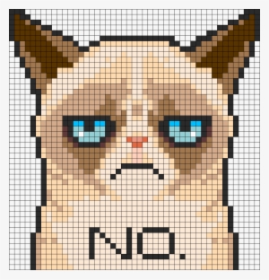 Grumpy Cat Perler Bead Pattern / Bead Sprite - Minecraft Pixel Art Grumpy Cat