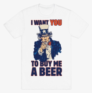 uncle sam says i want you to buy me a beer mens t-shirt - want you
