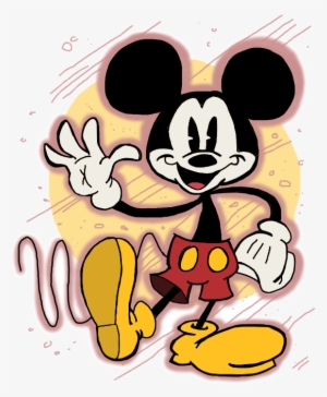 Traditional Colorful Mickey Mouse Waving With His Hand - Mickey Mouse