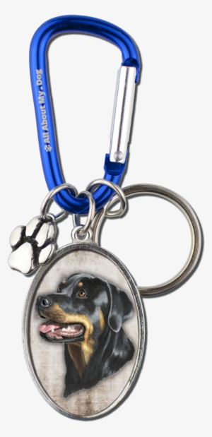 Rottweiler Cameo Carabiner Keychain - Rottweiler