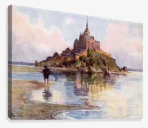 Colour Illustration From The Book - Mont Saint Michel At High Tide, Normandy, France. Colour