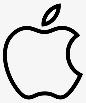 Social Apple Outline - Apple Logo Black White Outline