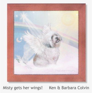 Misty Gets Her Wings Ken & Barbara Colvin Menu - Clouds / Lhasa Apso Tile Coaster