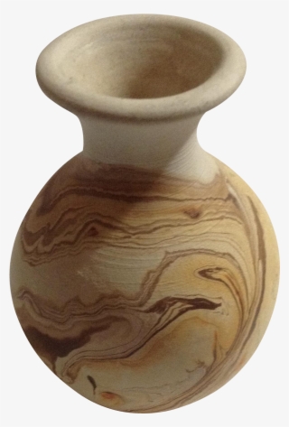 Vintage Nemadji Brown Swirl Bud Vase Pottery 4” Made - Earthenware