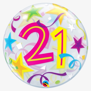 21 Bubble Balloon V=1526501504 - 22" 21 Brilliant Stars Plastic Bubble Balloons