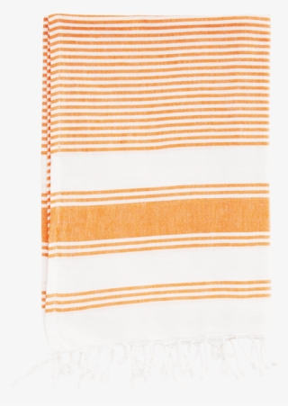Orange Towel With White Stripes - Towel