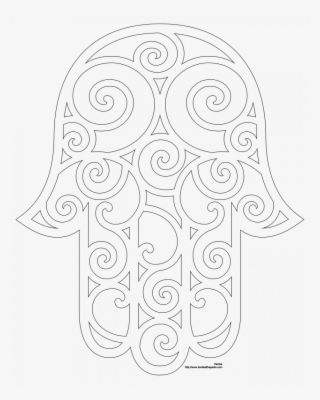 Islamic Patterns Coloring Pages - Hand Of Fatima Stencil