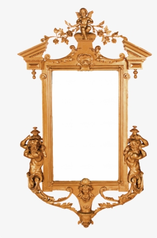 Ornate Gilded Antique Mirror - Brass
