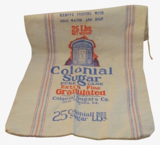 Vintage Colonial Sugar New Orleans Cotton 25 Pound - Colonial Bags Of Sugar