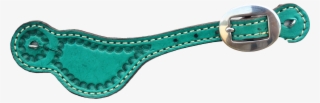 381-q Youth Turquoise Border Shell Tooling Spur Strap - Cowboy
