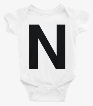 N Alphabet White Onesie - Number