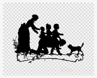 Vintage Silluetes Clipart Black And White Silhouette - Silhouette