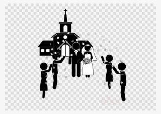 Church Wedding Silhouette Clipart Wedding Marriage - Wedding Church People Clipart