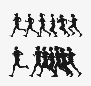 Euclidean Vector Clip Art People Silhouette Material - People Running Silhouette Png