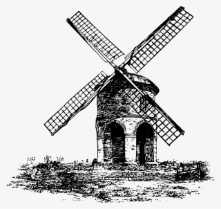 Clipart - Windmill Clipart Black And White