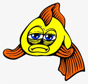 Fish, Sad, Goldfish, Yellow, Animal - Sad Fish Clipart