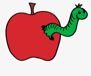 Tiny - Worm In Apple Clipart