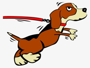 Pet Clipart Cartoon - Dog On Leash Cartoon