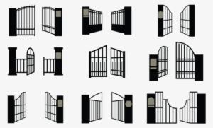 Open Gate Icons Vector - Open Gate Icon