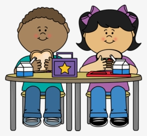 Sitting Eating Cliparts - School Lunch Clipart