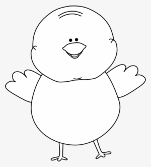 Black And White Happy Easter Chick Clip Art - Easter Chick Clip Art Black And White