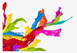 Paint Splatter Left Corner Footer - Colourful Paint Splash Png