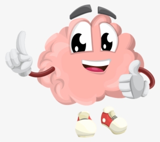 Brain Character Organ Smart Eyes Hands Sho - Brain Cartoon No Background