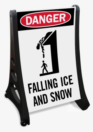 Danger Falling Ice And Snow Sidewalk Sign - Smartsign By Lyle Smartsign Adhesive Vinyl Osha Safety