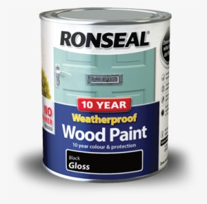 Ronseal 10 Year Weatherproof Paint Black Gloss 750ml - Ronseal One Coat Damp Seal - 750ml