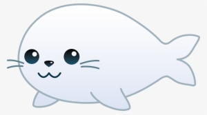 Black And White Library My Free Clip Art Of A Cute - Draw A White Seal