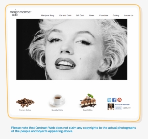 Marilyn Monroe Cafe Homepage