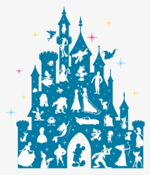 Cinderella Castle Silhouette Png For Kids - Disney Castle Silhouette With Characters