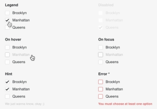 Checkboxes - Hover State For Radio Button And Checkbox