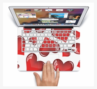 The Glossy Red 3d Love Hearts Skin Set For The Apple