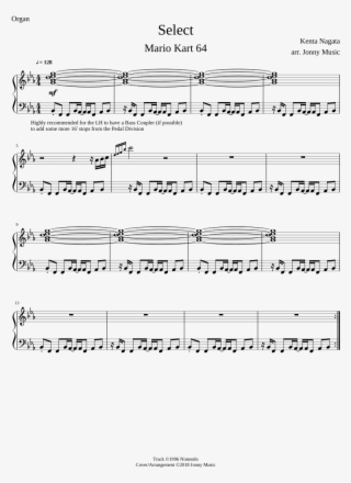 Select Mario Kart 64 Organ Cover Sheet Music For Organ - Sheet Music
