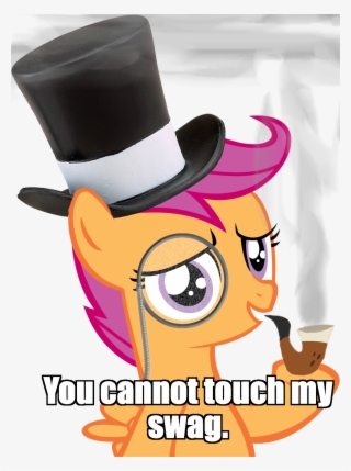 Classy, Hat, Image Macro, Monocle, Pipe, Safe, Scootaloo, - My Little Pony: Friendship Is Magic