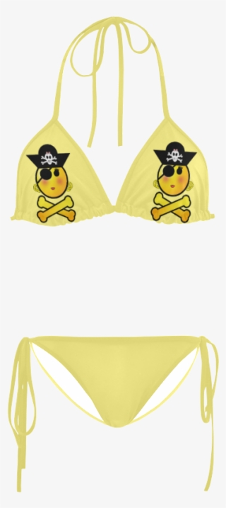 Smiley Emoji Girl Custom Bikini Swimsuit - Bedlington Terrier Dog Custom Bikini Swimsuit