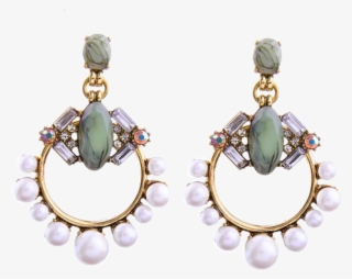 Katy Earrings - Pearl Statement Drop Earrings Big Hoop Oval Studs Imitation